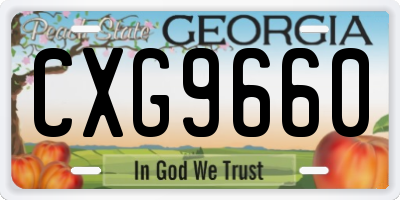 GA license plate CXG9660