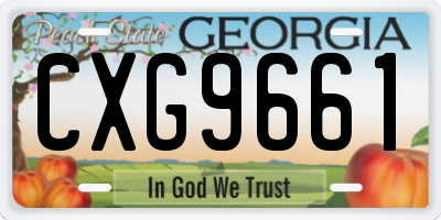 GA license plate CXG9661