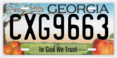 GA license plate CXG9663