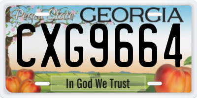 GA license plate CXG9664