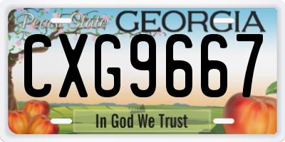 GA license plate CXG9667