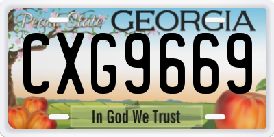 GA license plate CXG9669