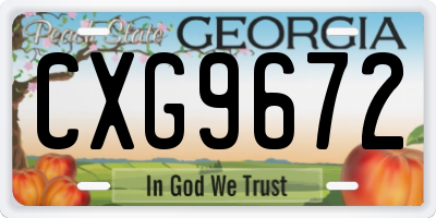 GA license plate CXG9672