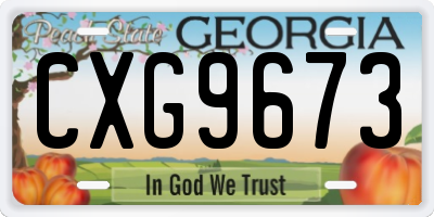 GA license plate CXG9673