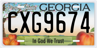 GA license plate CXG9674