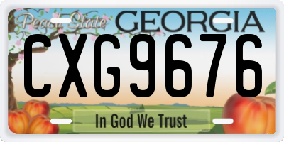 GA license plate CXG9676