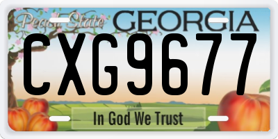 GA license plate CXG9677
