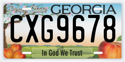 GA license plate CXG9678