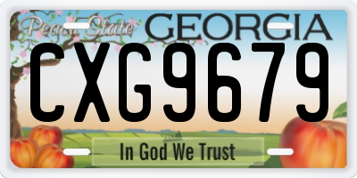 GA license plate CXG9679