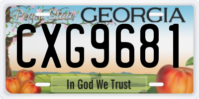 GA license plate CXG9681