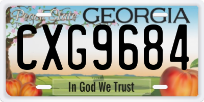 GA license plate CXG9684