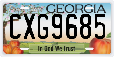 GA license plate CXG9685