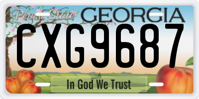 GA license plate CXG9687