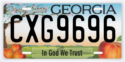 GA license plate CXG9696