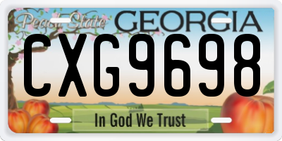 GA license plate CXG9698