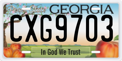 GA license plate CXG9703