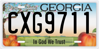 GA license plate CXG9711