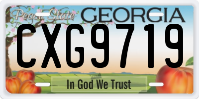 GA license plate CXG9719