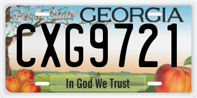 GA license plate CXG9721