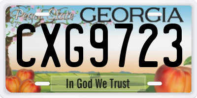 GA license plate CXG9723