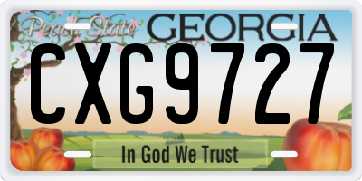 GA license plate CXG9727