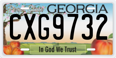 GA license plate CXG9732