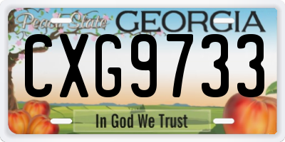 GA license plate CXG9733