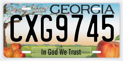 GA license plate CXG9745
