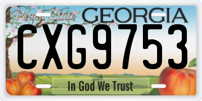GA license plate CXG9753