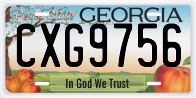 GA license plate CXG9756