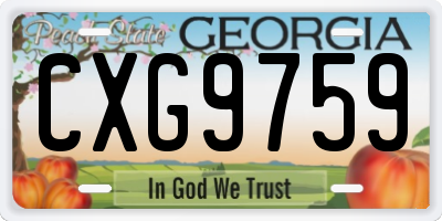 GA license plate CXG9759