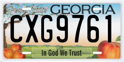 GA license plate CXG9761