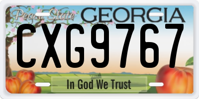 GA license plate CXG9767