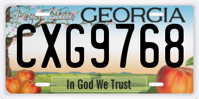 GA license plate CXG9768