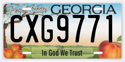 GA license plate CXG9771