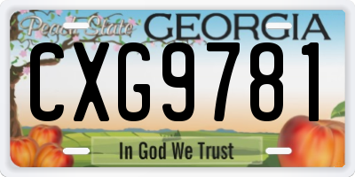 GA license plate CXG9781