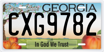 GA license plate CXG9782
