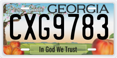 GA license plate CXG9783