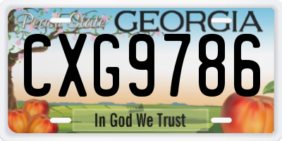 GA license plate CXG9786