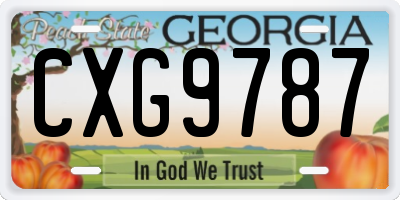 GA license plate CXG9787