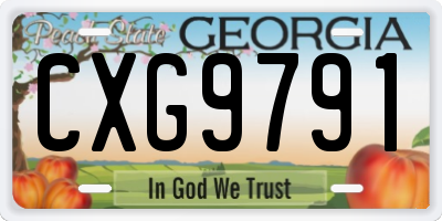 GA license plate CXG9791
