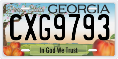 GA license plate CXG9793