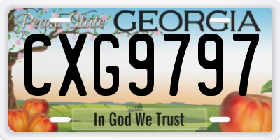 GA license plate CXG9797