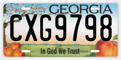 GA license plate CXG9798