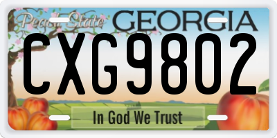 GA license plate CXG9802