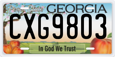 GA license plate CXG9803