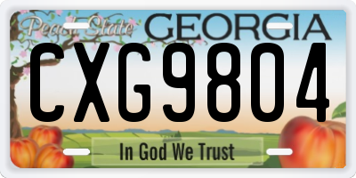 GA license plate CXG9804