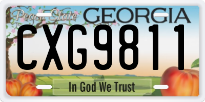 GA license plate CXG9811