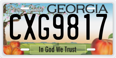 GA license plate CXG9817