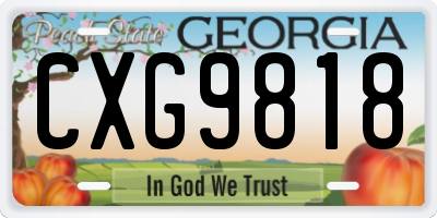 GA license plate CXG9818